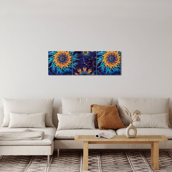 Kép - 3D virágok (órával) (90x30 cm)