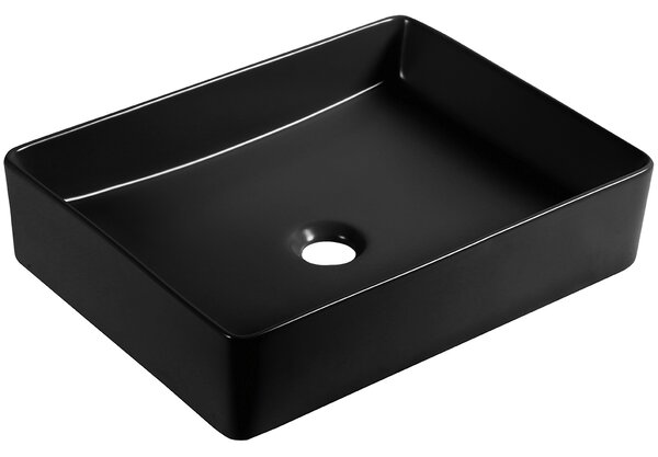 Laveo Kvadrato, kerámia munkalap mosogató 470x360x110mm, fekete matt, LAV-VUK_B247