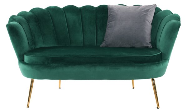 KONDELA Pad Art-deco stílusban, smaragd Velvet anyag/gold króm-arany, NOBLIN