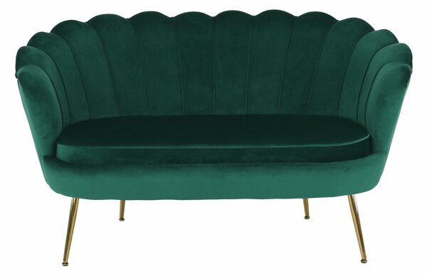 KONDELA Pad Art-deco stílusban, smaragd Velvet anyag/gold króm-arany, NOBLIN