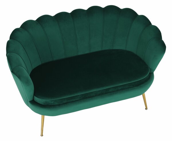 KONDELA Pad Art-deco stílusban, smaragd Velvet anyag/gold króm-arany, NOBLIN