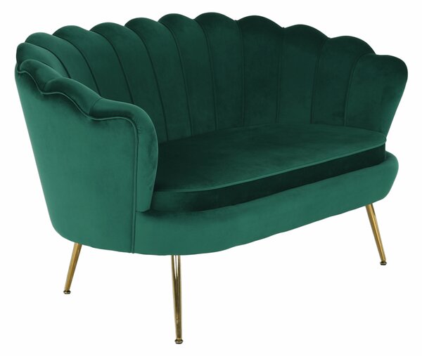 KONDELA Pad Art-deco stílusban, smaragd Velvet anyag/gold króm-arany, NOBLIN