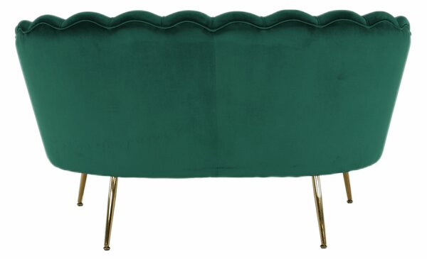 KONDELA Pad Art-deco stílusban, smaragd Velvet anyag/gold króm-arany, NOBLIN
