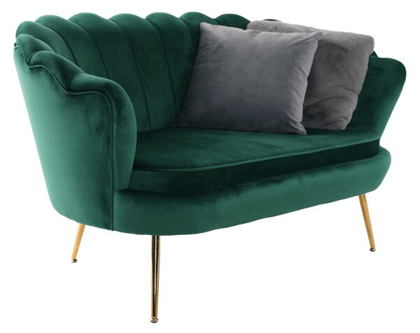 KONDELA Pad Art-deco stílusban, smaragd Velvet anyag/gold króm-arany, NOBLIN