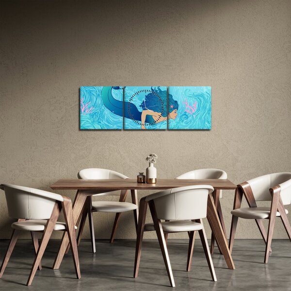 Festmény - Sellő (órával) (90x30 cm)