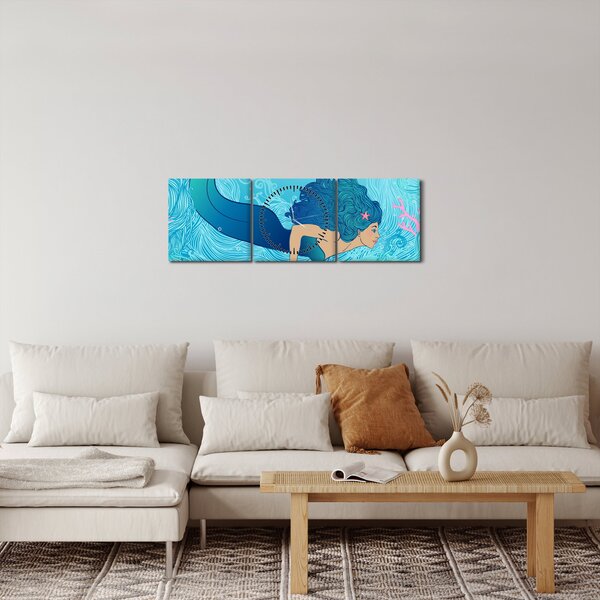 Festmény - Sellő (órával) (90x30 cm)