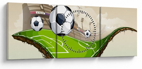Kép - futballpálya (órával) (90x30 cm)
