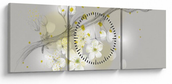 Virágzó gally képe (órával) (90x30 cm)