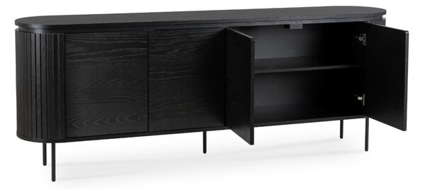 Komód 200 cm, négyajtós kivitelben, fekete színben BECK