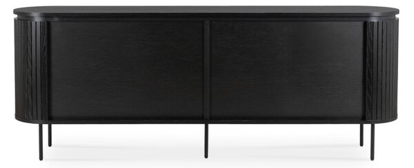 Komód 200 cm, négyajtós kivitelben, fekete színben BECK