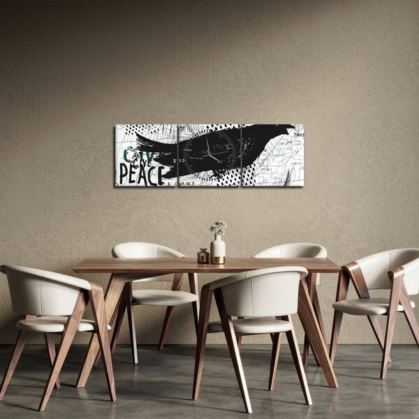 Kép - Street art - madár (órával) (90x30 cm)