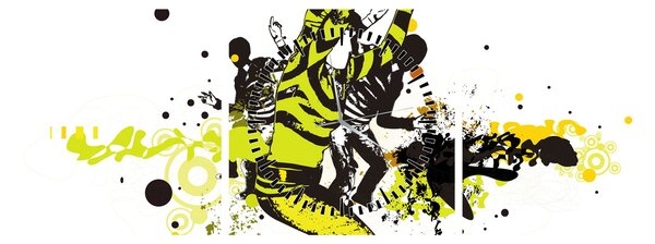 Kép - Street dance (órával) (90x30 cm)