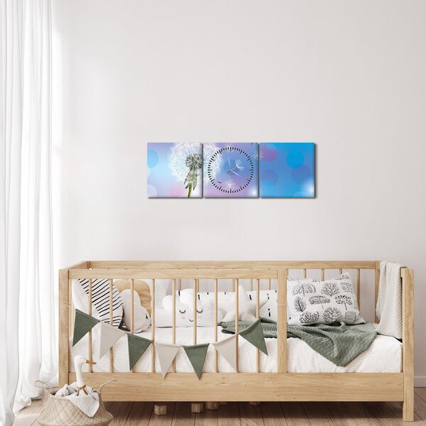 Kép - Pitypang a szélben (órával) (90x30 cm)