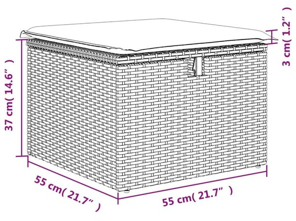 VidaXL Polyrattan Kerti Ülőgarnitúra - 8 részes - Bézs