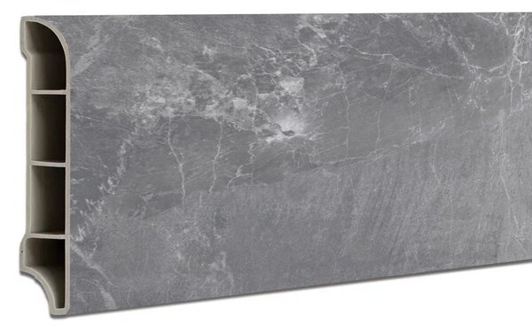 Vinyl SPC padlószegély Fjord márvány mintás sötét szürke 2400x60x12 mm
