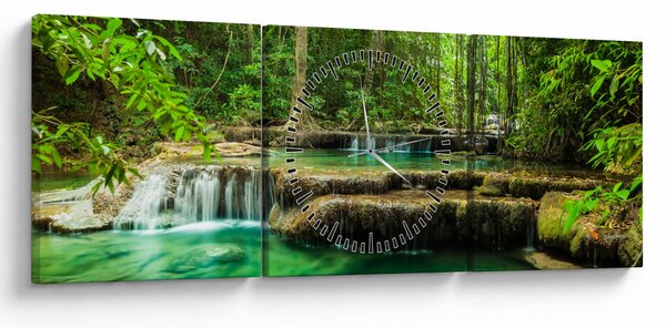 Kép - Erawan vízesés Kanchanaburiban, Thaiföldön (órával) (90x30 cm)