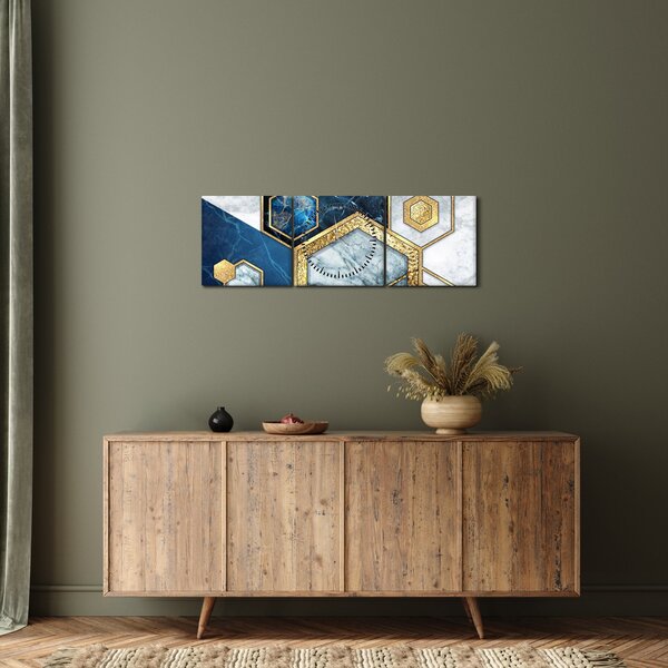 Kép - Márvány hatszögek (órával) (90x30 cm)