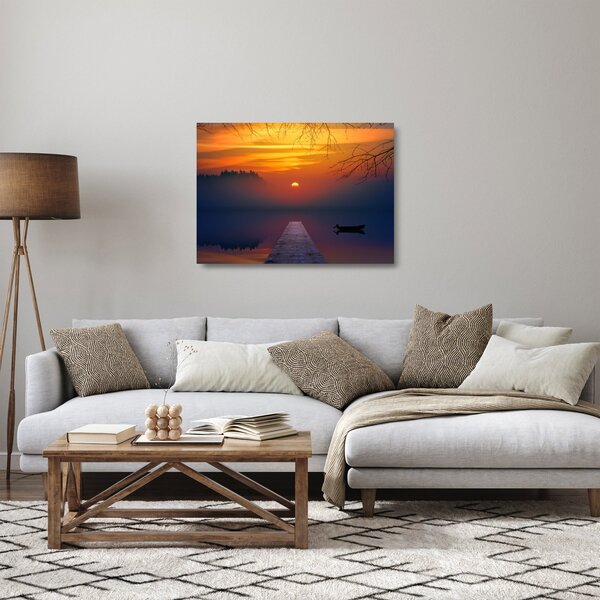 Híd képe naplementekor (üvegen) (70x50 cm)