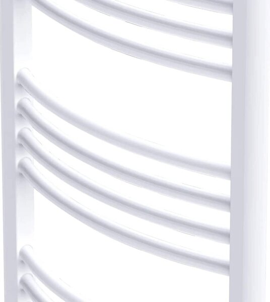 Fürdőszobai törölközőszárító radiátor központi fűtéssel oldalsó és középső csatlakozóval ívelt 600 x 1160 mm
