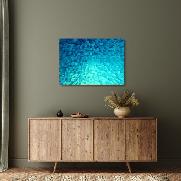 Absztrakt kocka kép (üvegen) (70x50 cm)