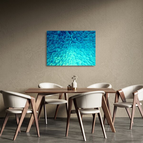 Absztrakt kocka kép (üvegen) (70x50 cm)