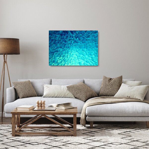 Absztrakt kocka kép (üvegen) (70x50 cm)