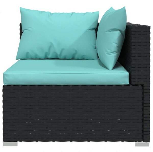 VidaXL Polyrattan Kerti Ülőgarnitúra - 5 részes - Fekete