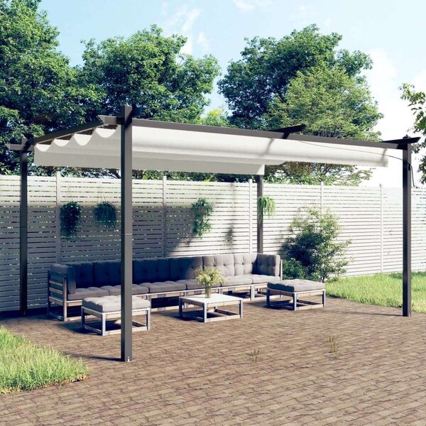 VidaXL Kerti Pavilon - Behúzható Tető - 4x3m