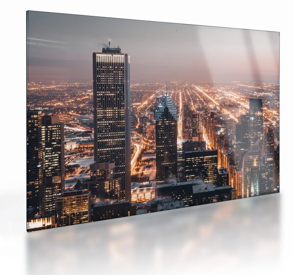 Fényes metropolisz képe (üvegen) (70x50 cm)