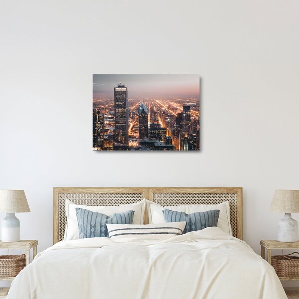 Fényes metropolisz képe (üvegen) (70x50 cm)
