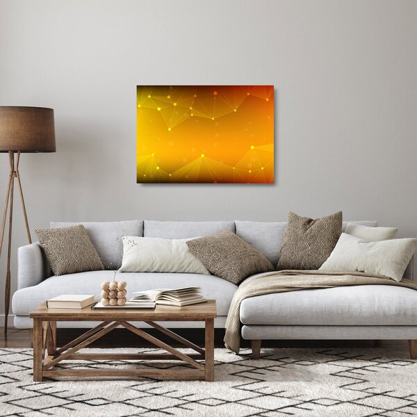 Absztrakt sárga kép (üvegen) (70x50 cm)