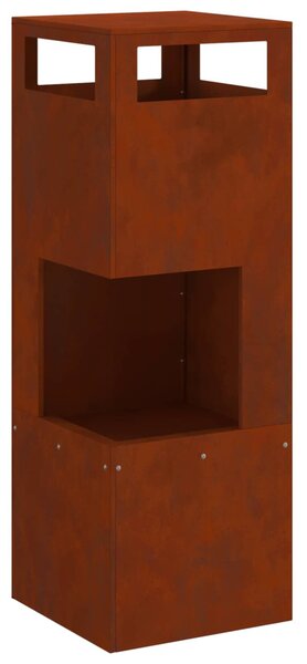 Tűzgyújtó tál Barna 35 x 35 x 100 cm Időjárásálló acél