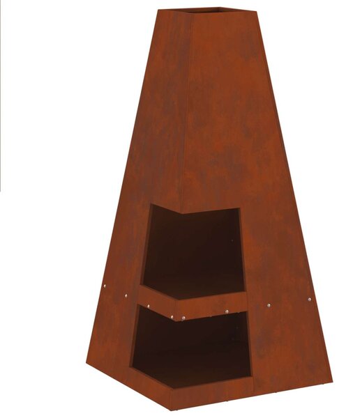 Tűzgyújtó tál Rozsdás 50 x 50 x 100 cm Időjárásálló Acél
