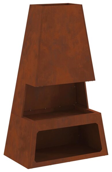 Tűzgyújtó tál Rozsdás 60 x 35 x 100 cm Időjárásálló acél