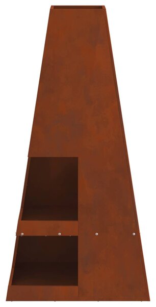 Tűzgyújtó tál Rozsdás 50 x 50 x 100 cm Időjárásálló Acél