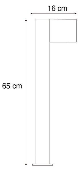 Kültéri lámpa alumíniumból, fa mintázattal, földbe szúrható tüskével és kábeltömítéssel 65 cm IP44 - Baleno