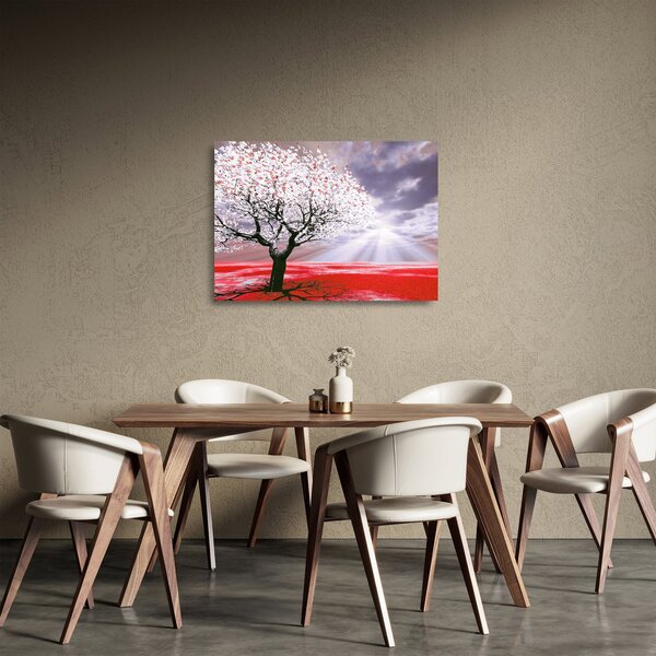 Piros fa kép (üvegen) (70x50 cm)
