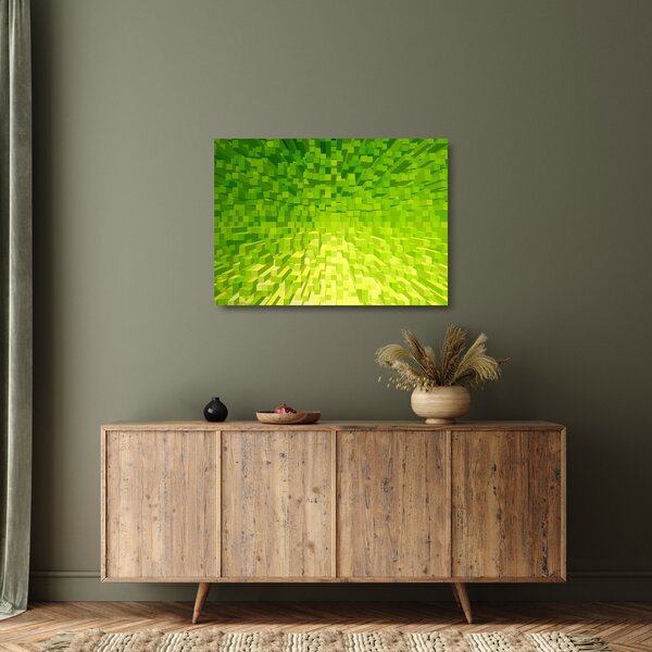 Sárgászöld kockák képe (üvegen) (70x50 cm)