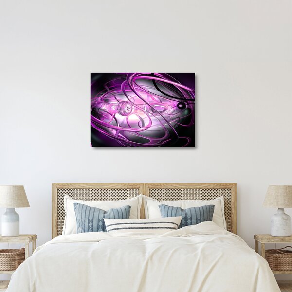Gyönyörű lila absztrakció képe (üvegen) (70x50 cm)