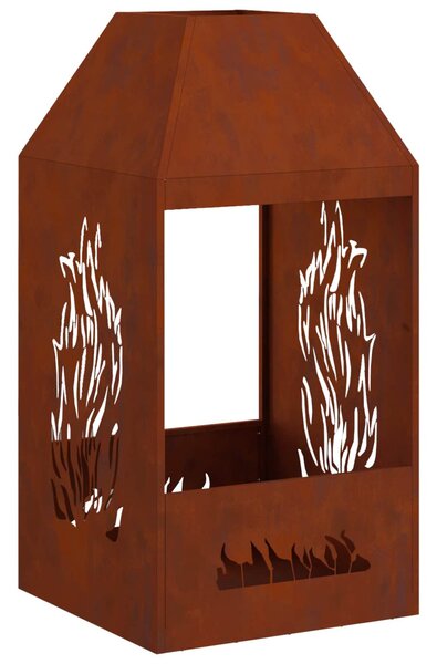 Tűzgyújtó tál Rozsdás 50 x 50 x 100 cm Időjárásálló Acél