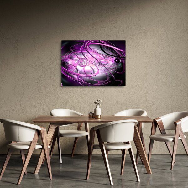 Gyönyörű lila absztrakció képe (üvegen) (70x50 cm)