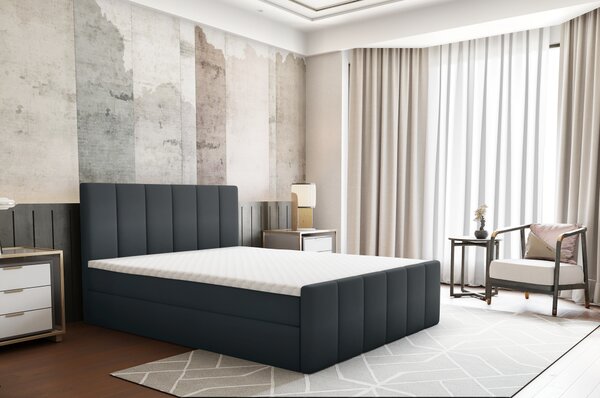 KONDELA Boxspring ágy, 140x200, szürke, STAR
