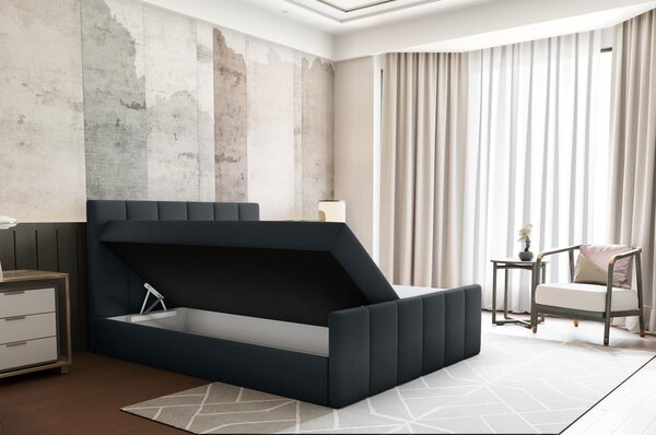 KONDELA Boxspring ágy, 140x200, szürke, STAR