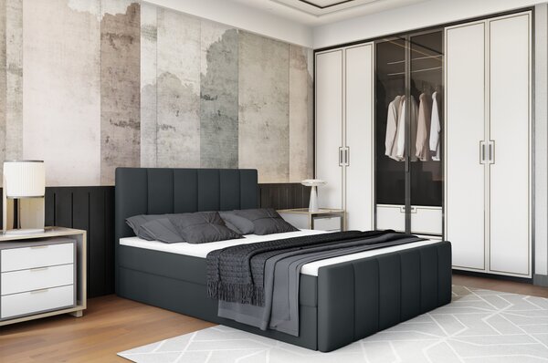 KONDELA Boxspring ágy, 140x200, szürke, STAR