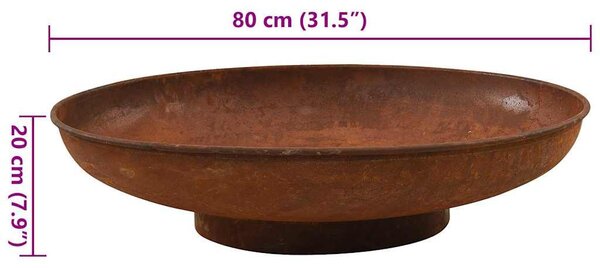 Acél tűztál 80 cm