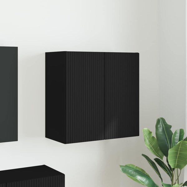 TV Fali Szekrény 59,5 x 31 x 60 cm Fekete Szerelt Fa