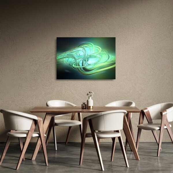 Zöld absztrakció kép (üvegen) (70x50 cm)