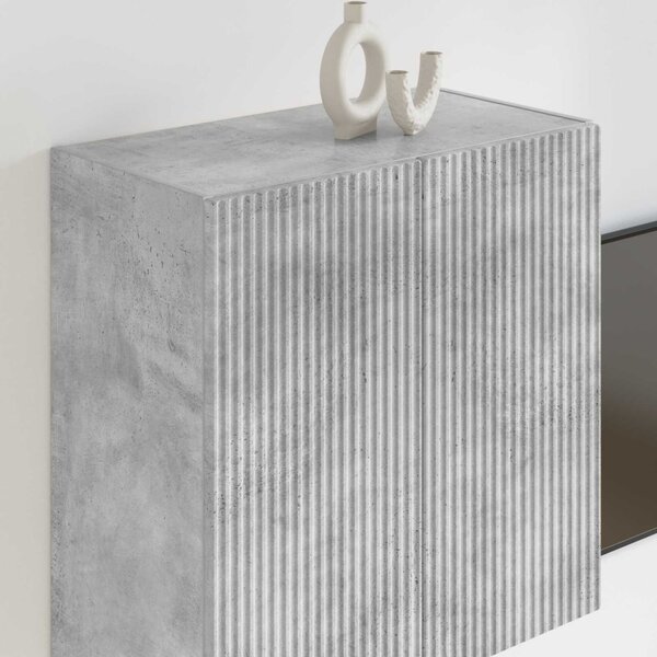 TV Fali Szekrény 59,5 x 31 x 60 cm Beton Szürke Szerelt Fa