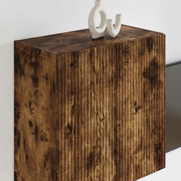 TV Fali Szekrény 59,5 x 31 x 60 cm Füstölt tölgy Szerelt Fa