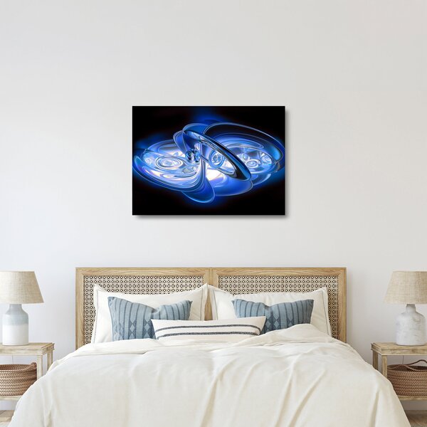 Kék absztrakt kép (üvegen) (70x50 cm)
